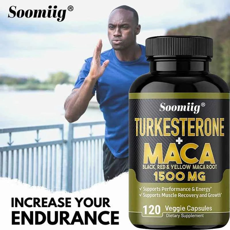 Soomiig Men's Performance Supplements with Turkesterone and Maca Root for endurance and muscle growth