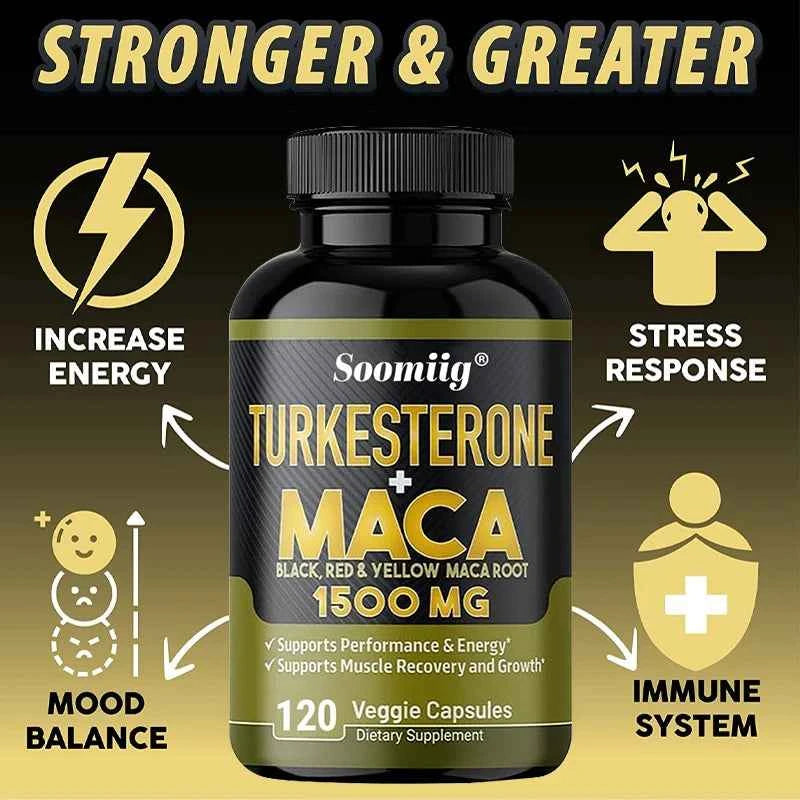 Soomiig Turkesterone and Maca 1500 MG Veggie Capsules for men's performance supplements