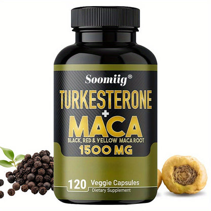 Turkesterone Supplement 1000mg - Premium Maca Capsules for Wellness 120 Capsules