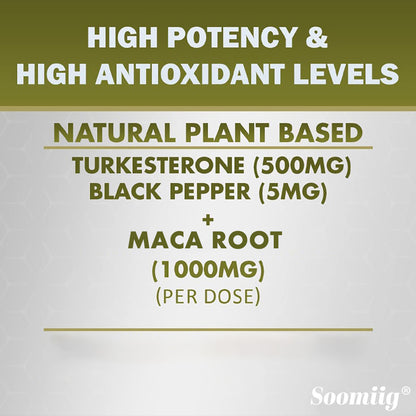 Turkesterone Supplement 1000mg - Premium Maca Capsules for Wellness