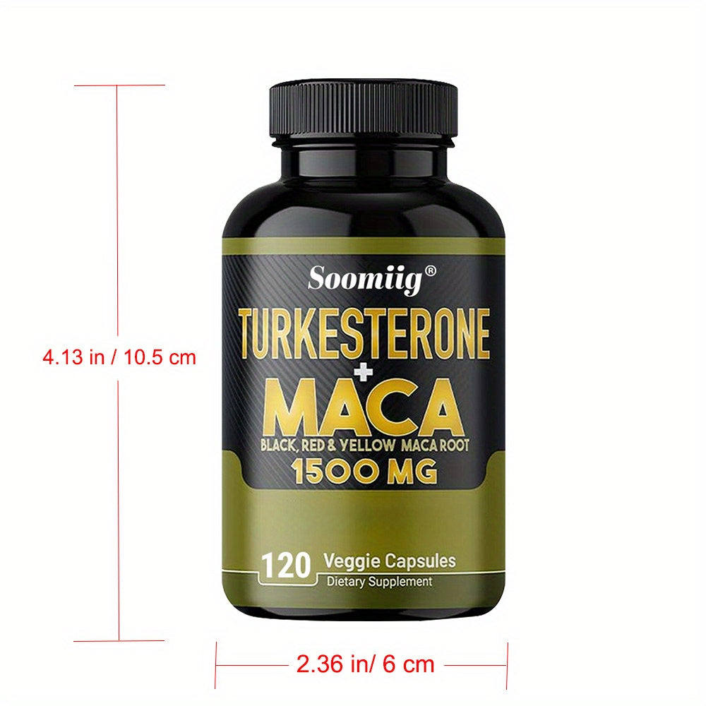 Soomitig Turkesterone supplement 1000mg bottle with 120 veggie capsules for dietary support