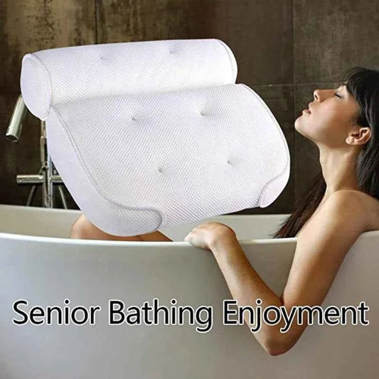 SPA Bath Pillow with Suction Cups Neck and Back Support Headrest Pillow Thickened for Home Hot Tub Bathroom Cushion Accersories