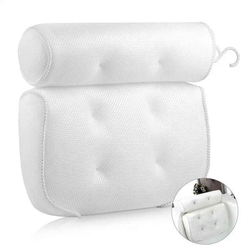 SPA Bath Pillow with Suction Cups Neck and Back Support Headrest Pillow Thickened for Home Hot Tub Bathroom Cushion Accersories