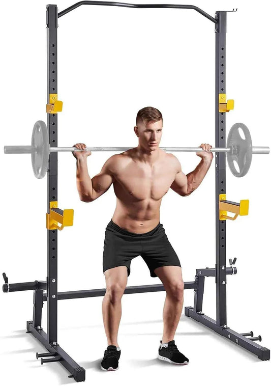 Squat Stand Power Rack,Multi-Functional Power Rack with Pull up Bar, Hook, and Weight Plate Storage Attachment, Adjustable Power United States