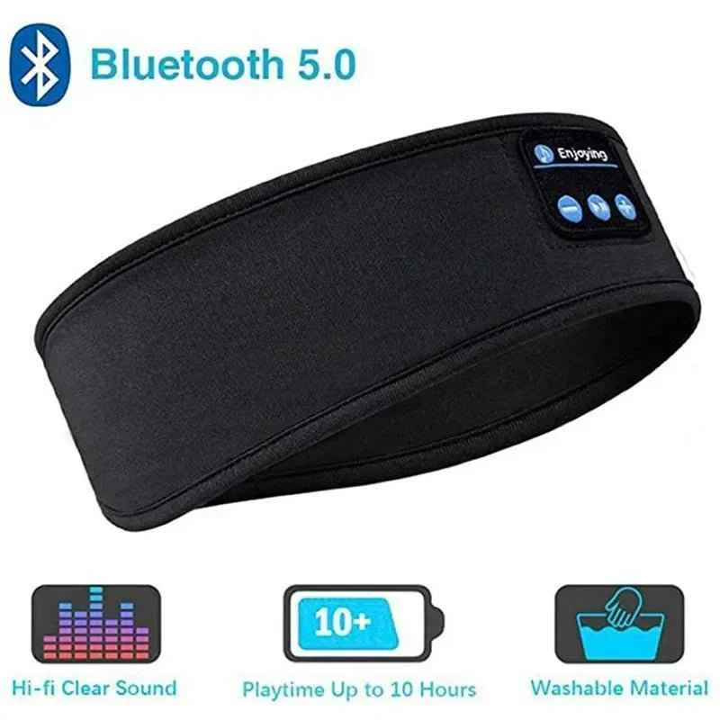 Wireless Sports Headband Earphones for Music Black