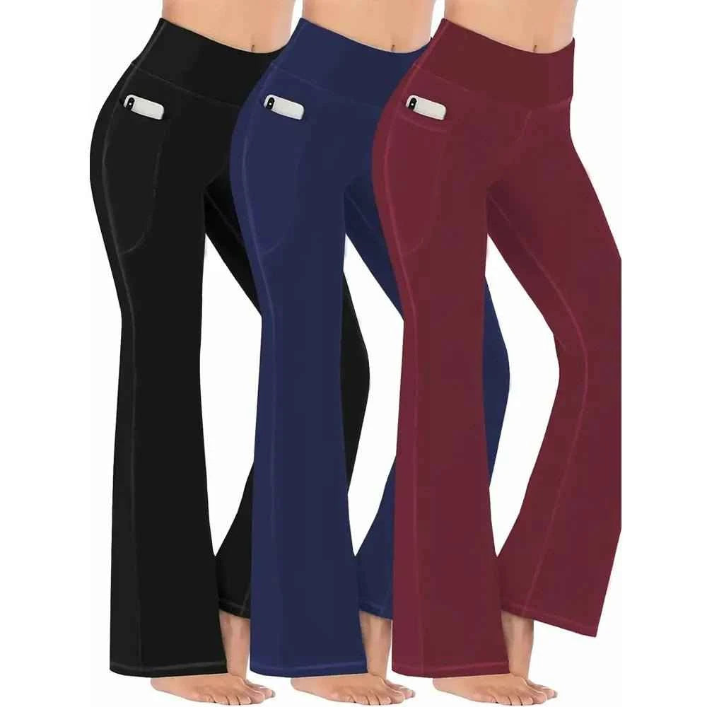 Signature High-Waist Flare Leggings with Pockets - Tummy Control Yoga Pants
